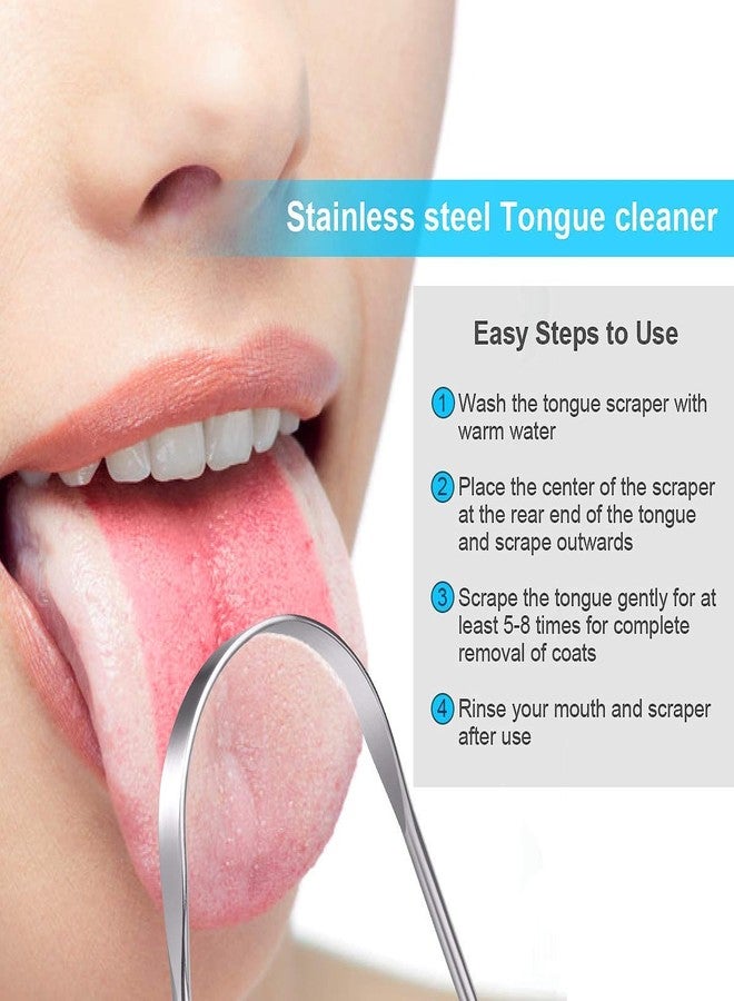 BVNM Premium Stainless Steel Tongue Cleaner (Pack of 3 Pc) An Tongue Cleaner for Managing Oral Health | Reduces Bad Breath & Supports Digestive Health | Comfortable & Flexible Handle ,Easy & Safe to Use - Image 2